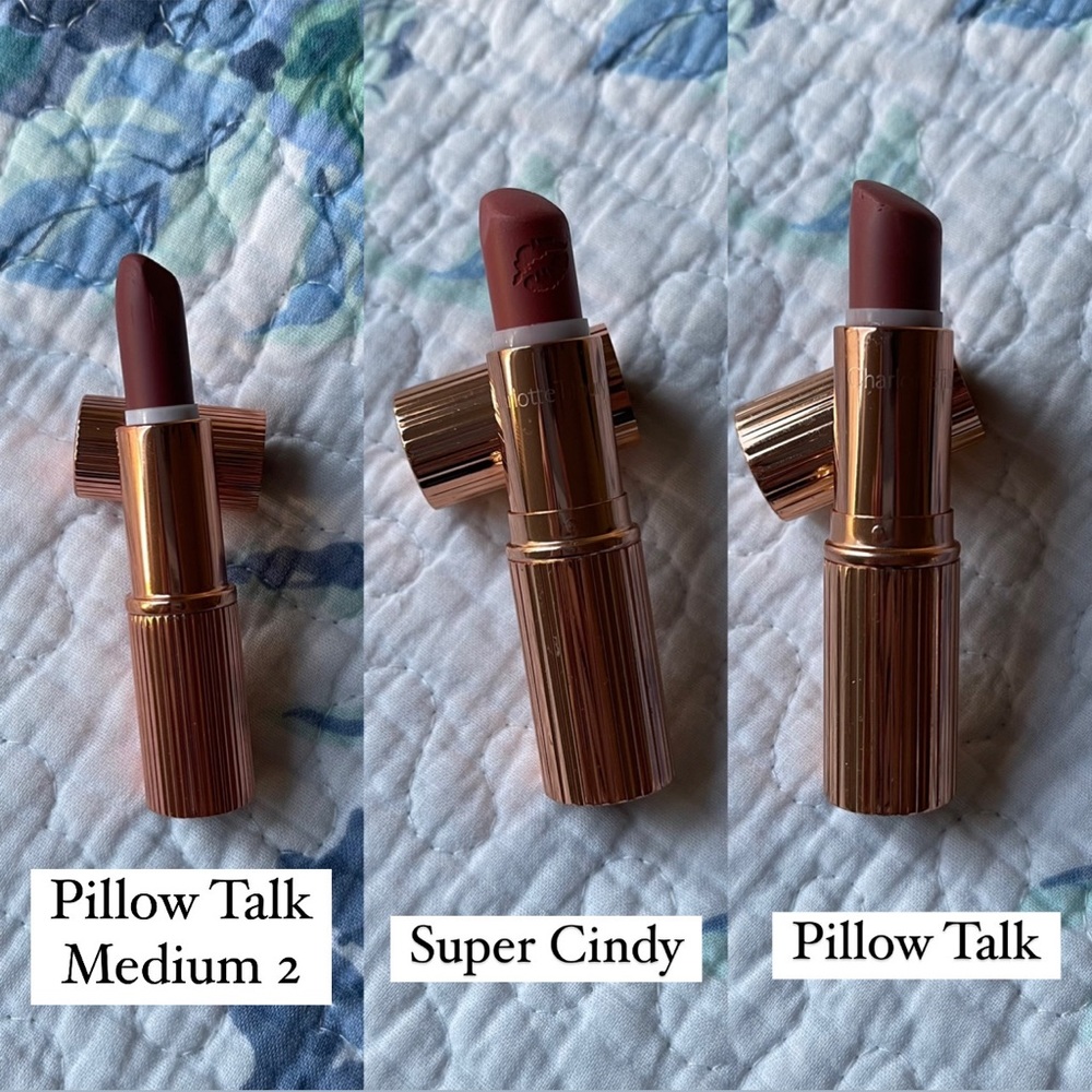 Charlotte Tilbury - Pillow Talk, Pillow Talk Medium 2, and Super Cindy